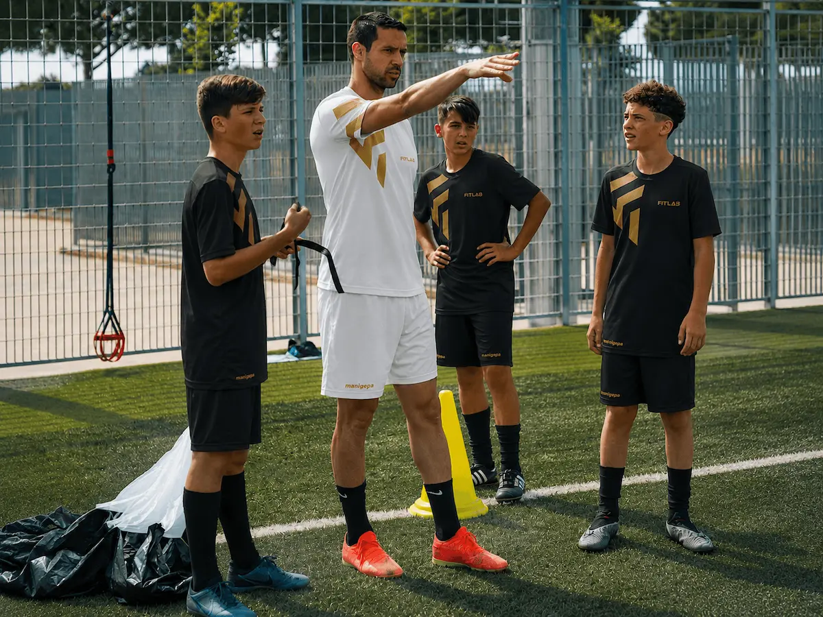 Giovane calciatore in accelerazione durante lo stage Fitlab Future