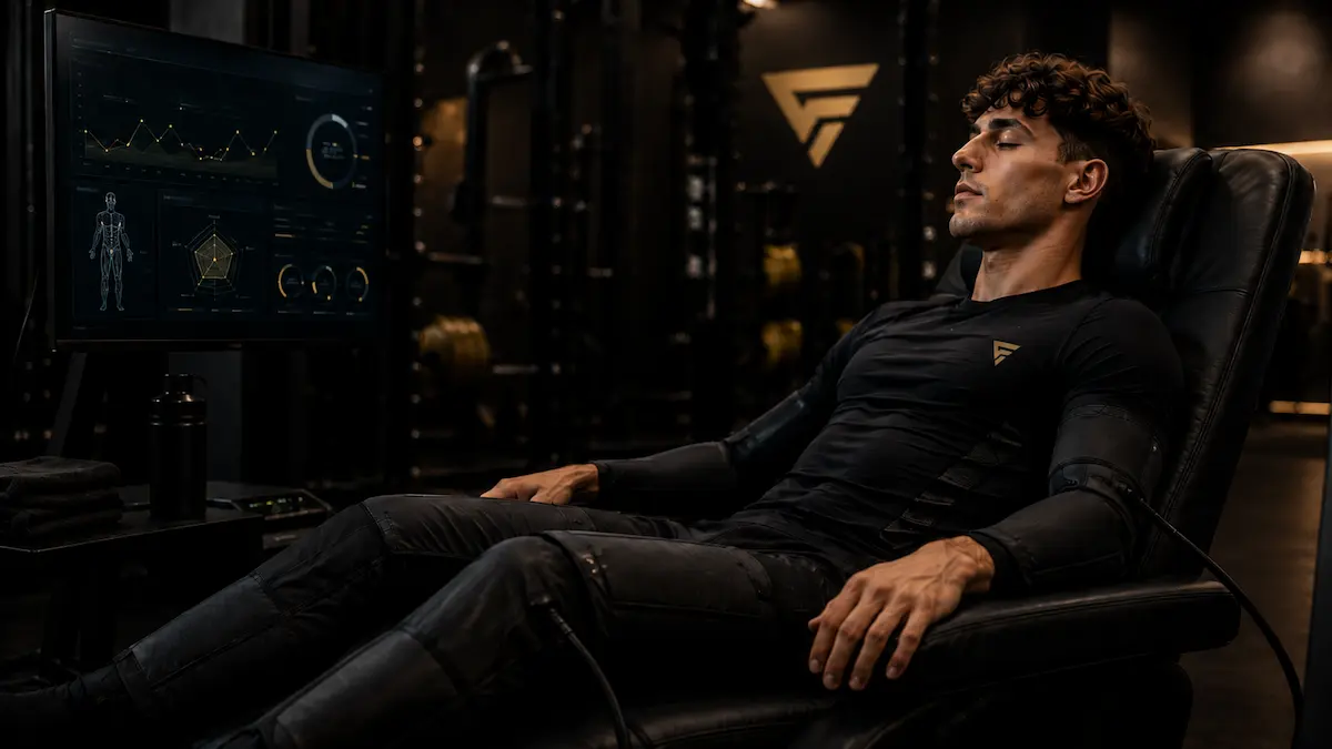 Atleta in fase di recupero integrato dopo una seduta di allenamento